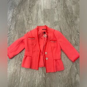 White House black market blazer size 2 coral/orange fitted jacket new with tags